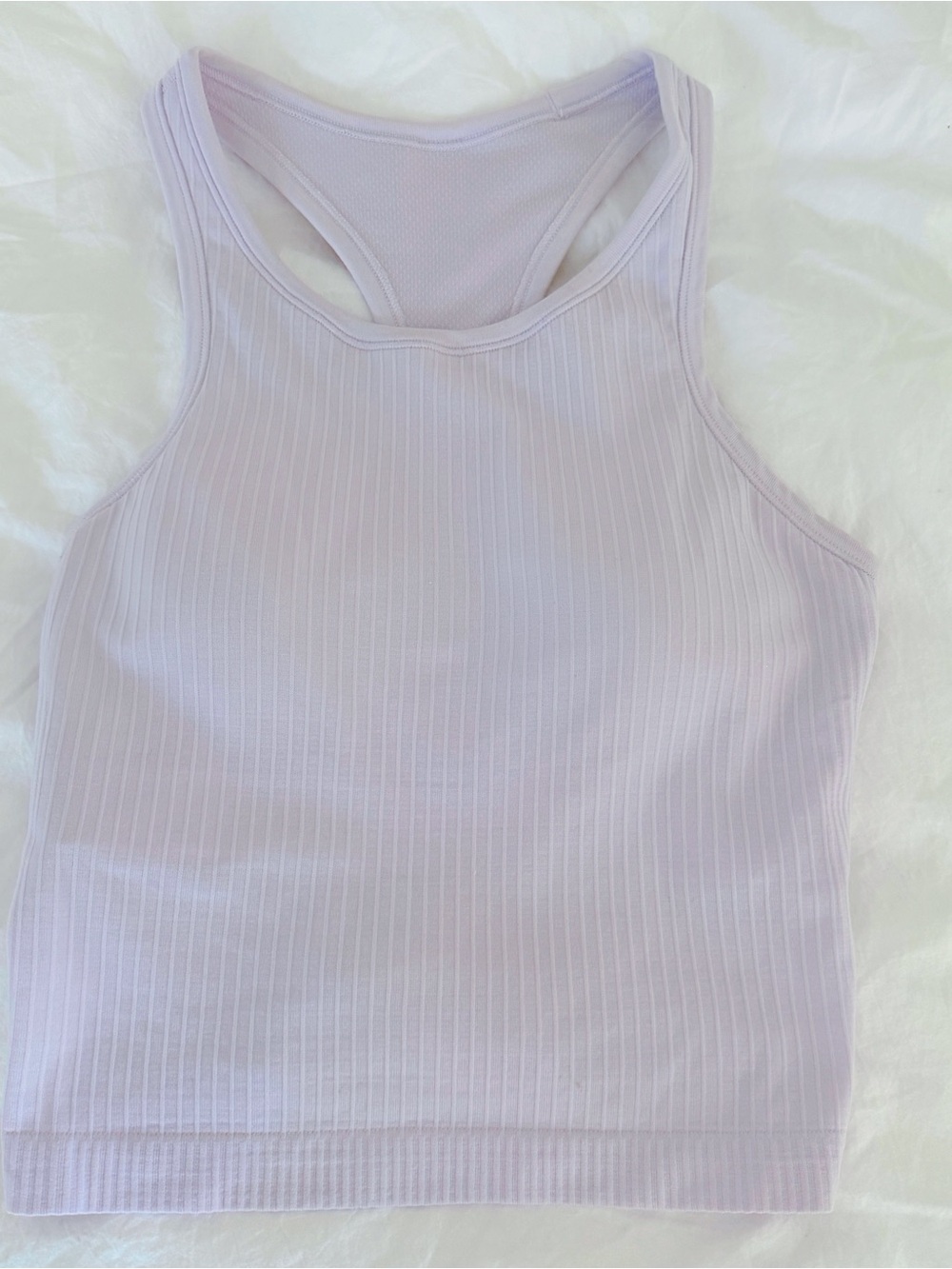Lululemon Ebb to Street Cropped Racerback Tank Top lavender dew size 6